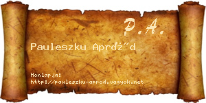 Pauleszku Apród névjegykártya